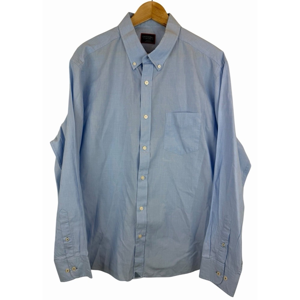UNTUCKit Shirt Men's 2XL XXL Blue Oxford Dress Button Down Classic Arden